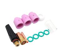 Shiwaki 12pcs set TIG Alumina Nozzle KIT Stubby Clamp Body Gas Lens 3/32" 2.4mm #10 Pyrex Cup Consumables for TIG Welding WP 17 18 26