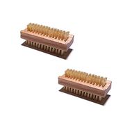 Shiwaki 2 Packs Beech sisal cleaning brush Double Sided Tool Bamboo Handle Universal