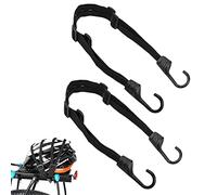 Shiwaki 2 Pieces Luggage Strap with Hook for Bike Motorcycle, Retractable Elastic Helmet Straps, Bicycle Tensioner, Flat Tensioner with Hooks, Elastic Luggage Strap (Black)
