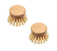 Shiwaki 2pcs Bamboo Kitchen Dish Brush Natural Bamboo Scrub Cleaning Brush Natural Dish Brush for Kitchen Room Cleaning Supplies