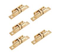Shiwaki 5pcs Ball Catch Solid Brass Adjustable Double Ball Tension Roller Catch Latch Hardware Fitting for Cabinet Closet Furniture Door(40MM)