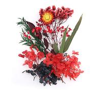 Shiwaki Artificial Flowers Simulation Flowers Preserved Dried Flower Plant DIY Candle Resin Jewellery Making Crafts Decor Shower Decorations for Home - Bright Red