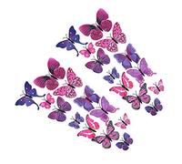 Shiwaki Decorative Magnet, 24pcs 3D Simulation Butterfly Wall Sticker, Purple, DECORATIVE_MAGNET