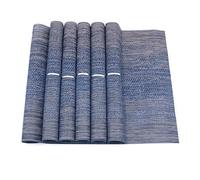 Shiwaki Lightning streaks Set of 6 Placemats 18 x 12 inch, Non-slip, Washable, PVC Table Mats, Tear-Proof, Heat Resistant, Dirt Repellent And Washable Place Mats For Kitchen - Blue
