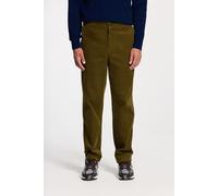 Shiwi Alan Corduroy Straight Fit Trousers Green Olive size S | Pants Outlet | Men | Green S