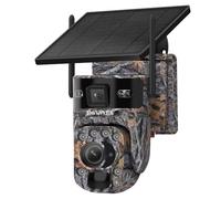 SHIWOJIA 20X Zoom 4G Outdoor Solar Surveillance Camera, 2K 360° PTZ 4G Wireless Camouflage Camera with Dual Lens, AI Human Detection, Color Night Vision, Two-Way Audio, IP66 Waterproof