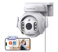 SHIWOJIA Tuya Smart Life WiFi Outdoor Camera, Tuya 5MP Outdoor Camera, Motion Detection, Two-Way Audio, Waterproof IP66 Night Vision Colour