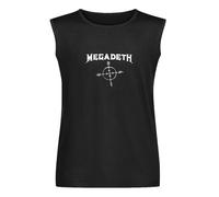 SHIWUNANFANG Sleeveless Megadeth Band T-Shirt Thrash Heavy Metal Music Cotton Concert Black M