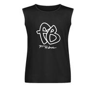 SHIWUNANFANG Trendy Sleeveless Vintage Fubu Fb Big Logo 90S T-Shirt Black S