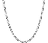 ShiWuYou 5mm Cuban Chain Necklace, 20" Silver Stainless Steel for Men and Women