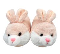 SHIXIAOSHU Cute bunny slippers, autumn and winter indoor warm and comfortable plush slippers (Pink, adult, women, numeric_5, numeric_6, medium)