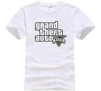 GTA-5 T Shirt Men GTA 5 T-Shirt Men Summer Cotton Brand Tshirts Men Fashion Tops T Shirt GTA Tees White L