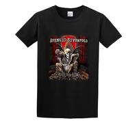 SHIXUED Men's Avenged Seven Fold Hail to The King O-Neck Cotton T Shirt Black L