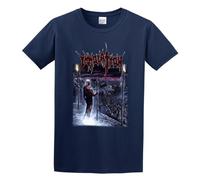 SHIXUED Men's Immolation Failures for Gods O-Neck Cotton T Shirt Navy XXL