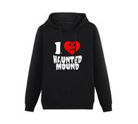 SHIXUED Men's Sematary I Love Haunted Mound Hooded Popular Trend Heart Shape Unisex Cotton Long Sleeve Hoodie S Black