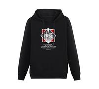 SHIXUED Men's Shinra Corporation Pullover Hoodies Long Sleeve Sweatshirts 3XL Black
