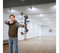 Shiyinge 16-29lbs Youth Compound Bow and Arrow Set Archery Bow Kit with Arrows+Arm Guard+Arrow Rest+Single Pin Sight Let-off 65% For Archery Target Practice Sports Competition Practice (Black)