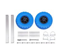 Shiyinge 25x8cm Stainless Launching Wheels Inflatable Boat Transom Wheel Fold Dinghy Rear Wheel with Brackets and Square Tubes Load 150KG for all kinds of inflatable boats and trailers etc