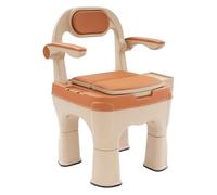 Shiyinge 50x50x80.5cm Bedside Commode Portable Toilet Chair Suit for Elderly Commodes Chairs Capacity 100KG PP Shower Sofa Chair Bedside Toilet with Inner Bucket Bucket Lid and Tissue Box (Orange)