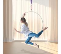 Shiyinge Aerial Hoop Kit Dance Circus Ring Hoop Diameter With 360°Swivel Connector and 3 Screw-lock Carabiners 95cm Sling Length 1m Load Capacity 10KN For Air Yoga Fitness Acrobatic Training etc