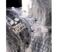 SHIYOUO Halloween Spider Web, 100g White Stretchable Cobweb With 30 Spiders Halloween Spider Web Deco Halloween Deco Kit for Halloween Party Deco