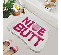 SHIYUE Pink Bath Mat, Soft Absorbent Non Slip Rug, Superior Washable Microfiber, 16x28in, Peach