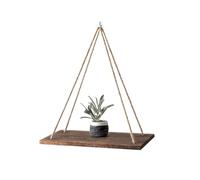 SHIYUNTI 1PC Hanging Shelves Compatible With Wall Floating Shelves, Macrame Rope Triangle Shelf, Natural Light Reclaimed Wood, Farmho(Walnut)