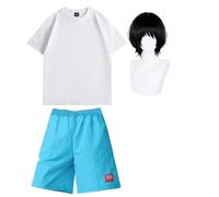 Shizuka Kuze Cosplay Costume Marina Kirarazaka Cosplay Outfit White T-shirt Cake Skirt or Shorts Role Play Full Set Anime Cosplays Outfit Halloween Carnival Party Dress Up Suit for Women Men