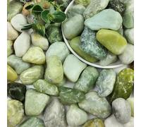SHIZWU Green Jade Garden Pebbles 40-60mm, 9.1kg High Polished Decorative Stones for Plants, Vases, Aquascaping and Indoor Outdoor Decor