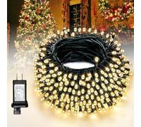 SHJKBST LED Fairy Lights Plug in, Outdoor/Indoor Waterproof String Light with 8 Modes, Mains Powered Bright Warm White Lighting String Light for Garden, Xmas, Tree Party Wedding Decorations (50m)