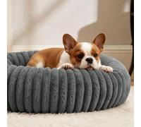 SHJOEE Pet Bed for Cats Dog Round Soft Plush Bed Non-slip Washable Cushion for Cats and Small Medium Dogs (Grey, 70 cm)