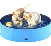 SHJOEE Pet Paddling Pool Foldable Dog Pool PVC Non-Slip Puppy Swimming Pool Portable Kiddie Pool for Kids Bathing Tub for Garden Patio Bathroom Indoor Outdoor Water Toy for Pets Children