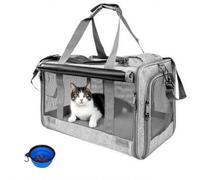 SHJOEE Soft Sided Cat/Dog/Pet/Puppy Carrier Bag Portable Pets Transport Carrier Foldable Travel Bag With Shoulder Strap & Removable Mat for Cats Kitten Puppy for Car Travel,Bus, Subway,Picnic,Hiking