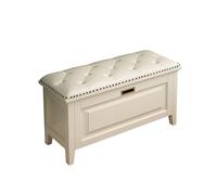 SHJQJL Shoe Storage Bench with Seat Cushion, Entryway Shoe Rack Bench Solid Wood Shoes Organizer with Flip Drawers, Free Standing Shoe Cabinet for Closet Hallway(100x35x45cm(39x14x18inch), White)