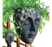 shjxi Face Resin Planter Pot | Head Wall Planter | Wall Mounted Flower Pot | Human Face Flower Pot, Walls Hanging Pots, Embroidered Decorative Vase, Lady Face Flowers Pots, Walls Hanging Decoration