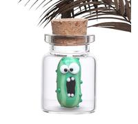 shjxi Funny Jars of Screaming Pickle,Cute Little Pickles Bottle Pickle Jar Cucumber Ornament - Tiny Glass Screaming Pickles in a Bottle, Funny Emotional Support Pickle for Home