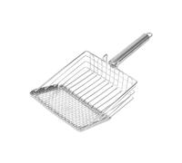 shjxi Litter Box Scoop - Sturdy Stainless Steel Large Poop Scooper for Litter Box | Hangable Ergonomic Handle Multifunctional Scooper for Home, Cattery, Pet Shop