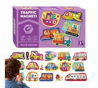 shjxi Magnetic Puzzle | Interactive Geometric Puzzles - Traffic Theme Education Toys | for Age 3-6 Years Children Travel Car Plane Kindergarten Nursery Table Learning Study