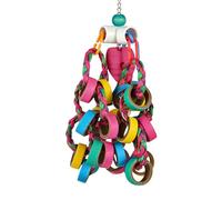 shjxi Natural Climbing Toys - Bird Perch Set, Foraging Play with Hanging Design, Conures Parakeets with Wood Material, Lovebirds Macaws Home Enrichment, Cage Accessory for Indoor Activity