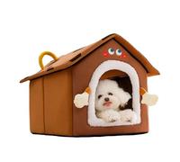 shjxi Plush Hooded Cat Bed Cav, Detachable Soft Plush Pet Bed for Cats and Dogs | Soft Hooded Bed with Elastic Sponge for Ultimate Comfort for Puppies, Kittens, and Small Pets