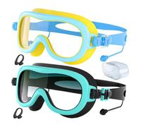 shjxi Protective Swim Goggles, UV Protection Wide View, Leak Proof Comfort Fit, Silicone Nose Clips with Adjustable Strap, Goggles Functional Design, Outdoor Gear for Pool, Beach, Lake, 250g