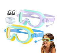 shjxi Protective Swim Goggles, UV Protection Wide View, Leak Proof Comfort Fit, Silicone Nose Clips with Adjustable Strap, Goggles Functional Design, Outdoor Gear for Pool, Beach, Lake, 250g