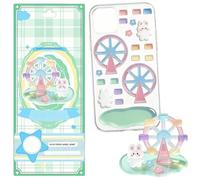 shjxi Stackable Stickers Set, Transparent Decal Stickers, Waterproof 3D Sticker, Layered Cute Figure Design, Strong Waterproof Adhesive, 7.87x3.54 inches, for Phone Case Scrapbook Desktop Diary
