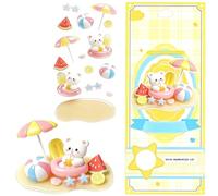 shjxi Stackable Stickers Set, Transparent Decal Stickers, Waterproof 3D Sticker, Layered Cute Figure Design, Strong Waterproof Adhesive, 7.87x3.54 inches, for Phone Case Scrapbook Desktop Diary