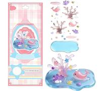 shjxi Stackable Stickers Set, Transparent Decal Stickers, Waterproof 3D Sticker, Layered Cute Figure Design, Strong Waterproof Adhesive, 7.87x3.54 inches, for Phone Case Scrapbook Desktop Diary