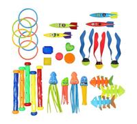 shjxi Swim Training Toys, Pool Diving Game Set, Underwater Rings and Sticks, Colorful Floating Accessories for Backyard, Family, Swim Lessons Fun, 13.78x9.84x3.15 Inches