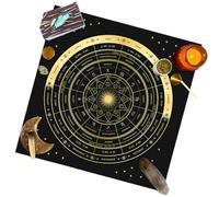 shjxi Velvet Divination Table, Astrology Oracle Pad, Tarot Pendulum Mat, Divination Tablecloth Set, Tarot Reading Cloth Beginners Square Tarot Pendulum Mat for Accurate Readings