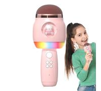 shjxi Wireless Microphone for Singing - Kids Microphone Wireless with LED Lights Cartoon - Mic Speaker Portable Singing Supplies for Home and Outdoor