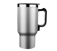Shkalacar 300ml Car Thermos Cup Cigarette 12V Car Travel Kettle Stainless Steel Electronic Thermal Travel Mug Insulated Mug Silver