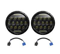 Shkalacar 7in Car Motorcycle LED Headlight 1Pc/2pcs 200W 6000K IP67 Waterproof DRL/Low Beam/High Beam 7'' Round LED Headlamp Replacement for Jeep Wrangler